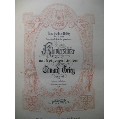 GRIEG Edvard Klavierstücke Piano ca1885