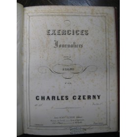 CZERNY Carl Exercices jounaliers Piano 1873