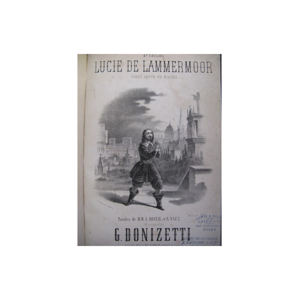 DONIZETTI Gaetano Lucie de Lammermoor Opéra ca1870