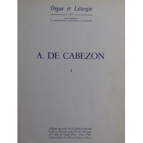 DE CABEZON Antonio Pièces Volume I pour Orgue 1956