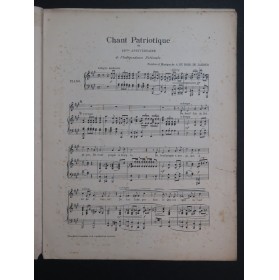 DUBOIS DE JAEGER A. Chant Patriotique Chant Piano 1905