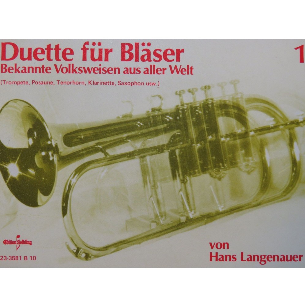 Duette für Bläser Duos Trompette Trombone Cor Clarinette Saxophone 1979