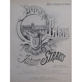 STRAUSS Johann Polka de Paris Piano ca1880