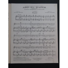 EVRARD Albert Abd-El-Kader Chant Piano 1930