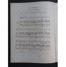 SCHUBERT Franz Le Départ Chant Piano ca1840