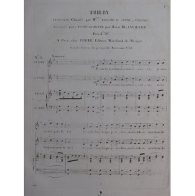 BLANCHARD Henri Trilby No 1 Ecossaise Chant Piano ca1820