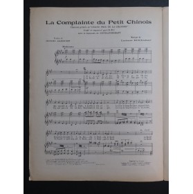BERNADAC Lucienne La Complainte du Petit Chinois Chant Piano 1939