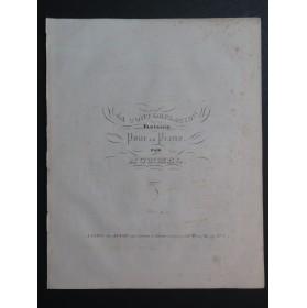 HUMMEL J. N. La Contemplation Fantaisie Piano ca1870