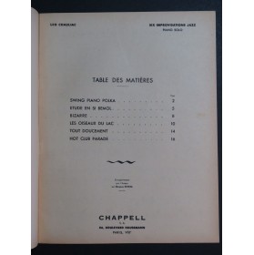 CHAULIAC Léo Improvisations Jazz Six Pièces Piano 1944