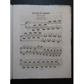 CROZE Ferdinand Souvenir de Chambéry Dédicace Piano ca1860