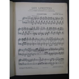 MATHÉ Edouard Les Linottes Opérette Chant Piano 1923