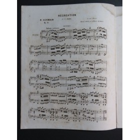 GERMAIN Pierre Récréation op 6 pour Piano 4 mains ca1860
