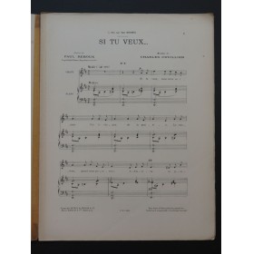 CUVILLIER Charles Si tu veux Chant Piano 1906