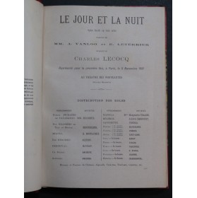 LECOCQ Charles Le Jour et la Nuit Opéra Chant Piano XIXe