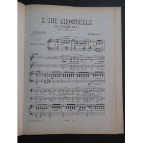 MARIANI A. A une Hirondelle Chant Piano ca1880