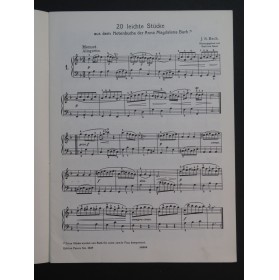 BACH J. S. 20 Leichte Stücke aus Anna Magdalena Bachs Notenbuch Piano
