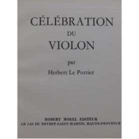 LE PORRIER Herbert Célébration du Violon Dédicace 1965