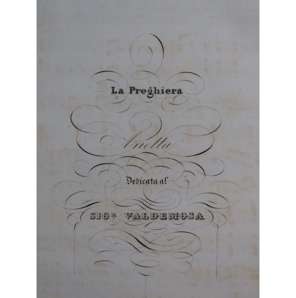 DE SORGO Comte La Preghiera Chant Piano ca1830