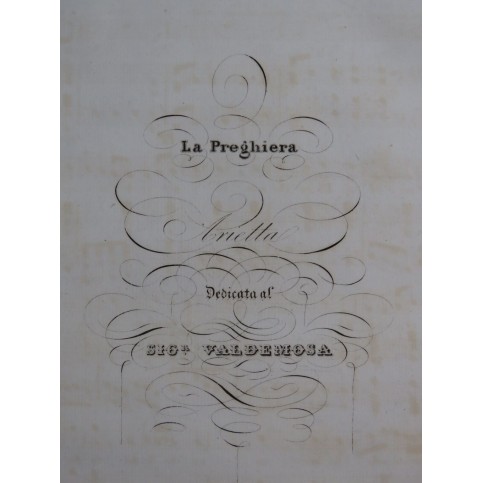 DE SORGO Comte La Preghiera Chant Piano ca1830