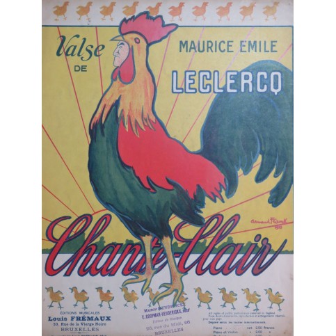 LECLERCQ Maurice Émile Chante-Clair Piano 1910