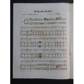 NARGEOT J. Ronde des Zouaves Chant Piano ca1850