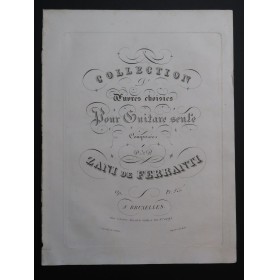 ZANI DE FERRANTI Marco Aurelio Fantaisie Variée No 2 op 2 Guitare ca1830