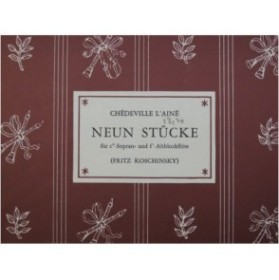 CHÉDEVILLE Nicolas Neun Stücke pour 2 Flûtes à bec 1956