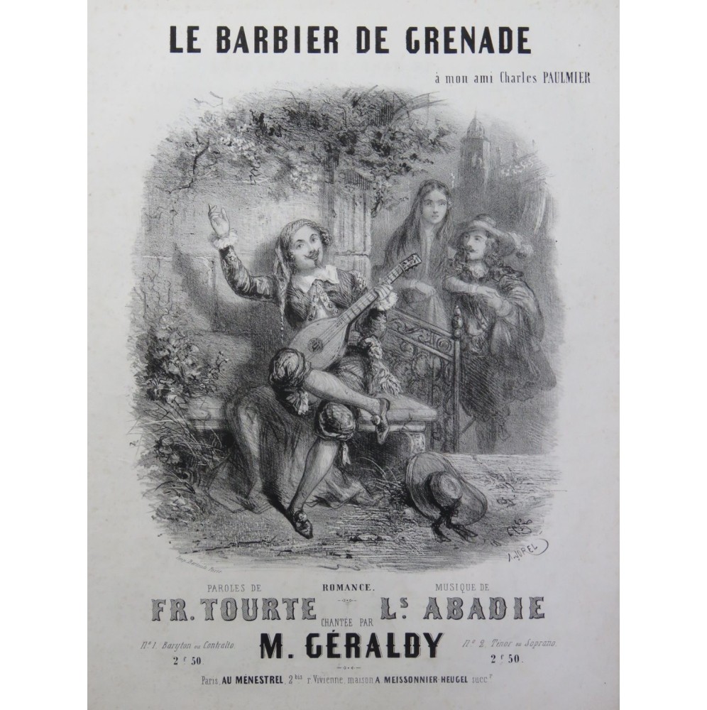 ABADIE Louis Le Barbier de Grenade Chant Piano ca1850