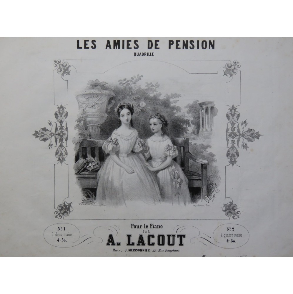 LACOUT Adolphe Les Amies de Pension Piano ca1845