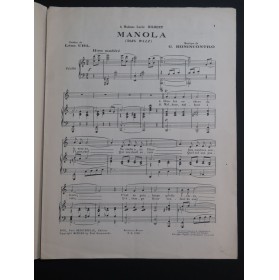 BONICONTRO G. Manola Song Walz Chant Piano 1930
