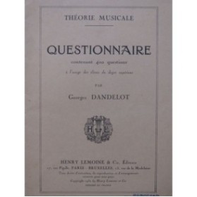 DANDELOT Georges Questionnaire 400 Questions 1932