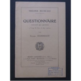DANDELOT Georges Questionnaire 400 Questions 1932