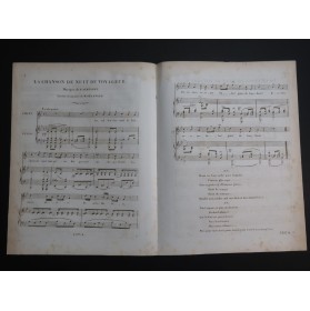 SCHUBERT Franz La Chanson de Nuit du Voyageur Chant Piano ca1835