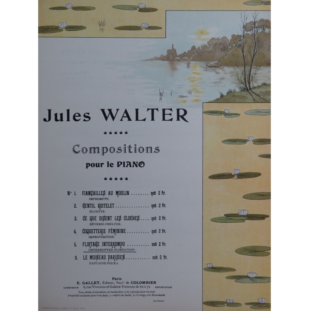 WALTER Jules Flirtage Interrompu Piano ca1905