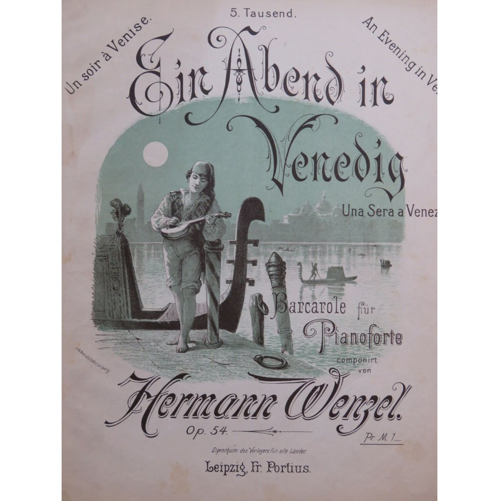 WENZEL Hermann Ein Abend in Venedig Piano ca1895