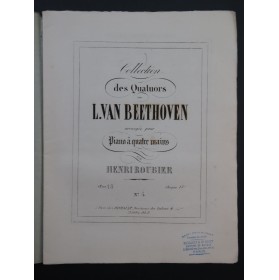 BEETHOVEN Quatuor op 18 No 4 Ut mineur Piano 4 mains ca1860