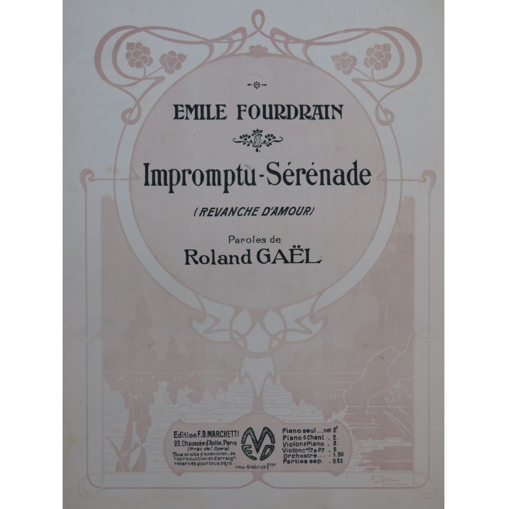 FOURDRAIN Émile Impromptu-Sérénade Piano 1912