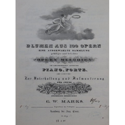 MARKS G. W. Blumen aus 100 Opern Livraison 7 Piano XIXe