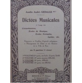 GEDALGE Amélie André Dictées Musicales 3e Volume 1923