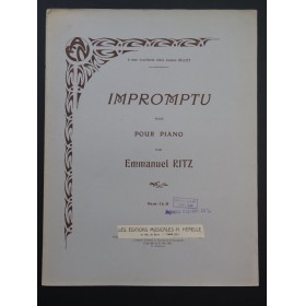 RITZ Emmanuel Impromptu Piano 1912