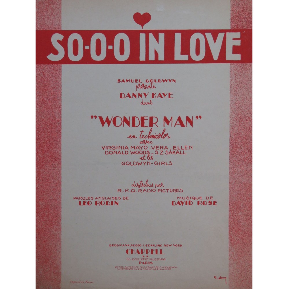 ROSE David So-o-o-o-o in Love Chant Piano 1945