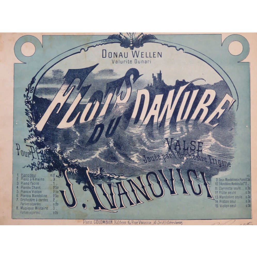 IVANOVICI J. Flots du Danube Suite de Valses Piano XIXe