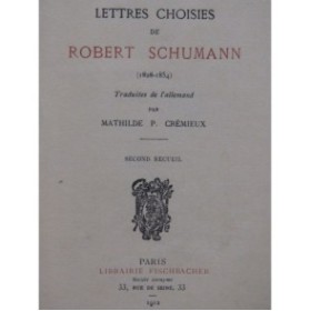 SCHUMANN Robert Lettres Choisies Recueil No 2 1912