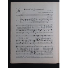ENGEL-BERGER Willy Ich hab' ein Rendez-vous Chant Piano 1921