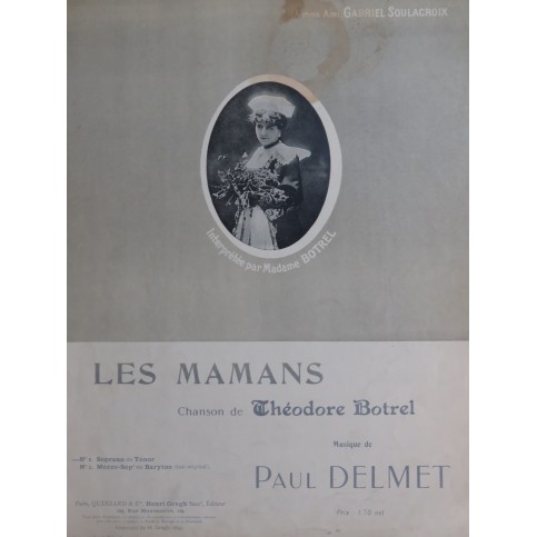 DELMET Paul Les Mamans Chant Piano 1895