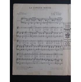 VAN PARYS Georges PARÈS Philippe La Longue Route Chant Piano 1927