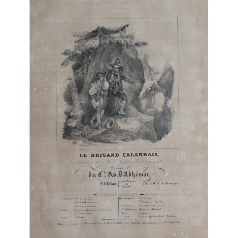 D'ADHÉMAR Ab. Le Brigand Calabrais Chant Piano ca1840
