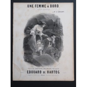 DE HARTOG Edouard Une Femme à Bord Chant Piano ca1850