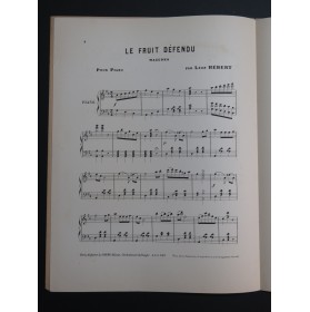 HEBERT Léon Le Fruit Défendu Piano