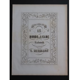 HERMANN C. Les Bords de L'Elbe Piano XIXe siècle